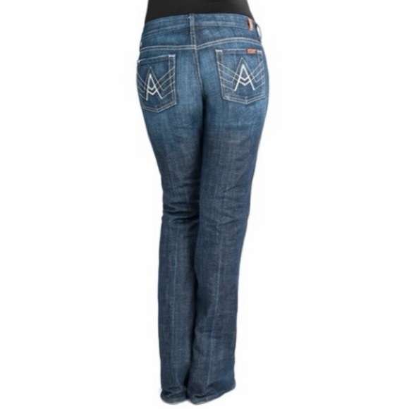 7 For All Mankind “A Pocket” Vintage Dark Blue Flare Jeans - Size 29 Fits 26/27 - Picture 14 of 14